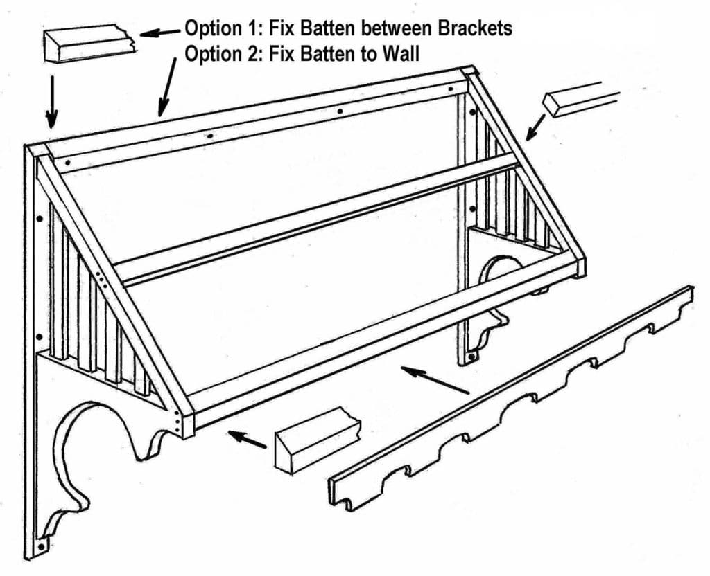 Detail Drawing - How to Install a Lyrebird Window Awning / Window Canopy - Lyrebird Enterprises