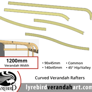 Curved Verandah Rafters for 1200mm Verandah Width - Lyrebird Enterprises