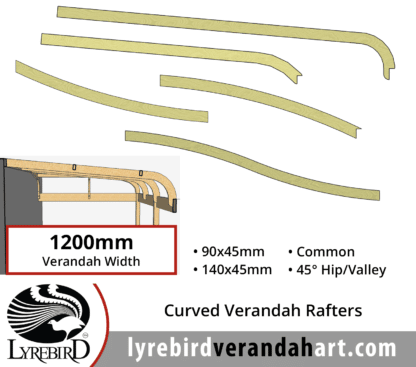 Curved Verandah Rafters for 1200mm Verandah Width - Lyrebird Enterprises