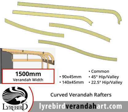 Curved Verandah Rafters for 1500mm Verandah Width - Lyrebird Enterprises