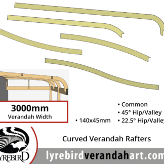 Curved Verandah Rafters for 3000mm Verandah Width - Lyrebird Enterprises
