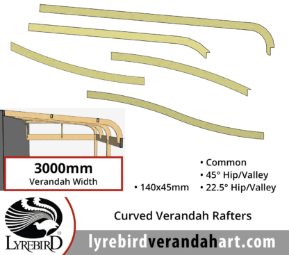 Curved Verandah Rafters for 3000mm Verandah Width - Lyrebird Enterprises