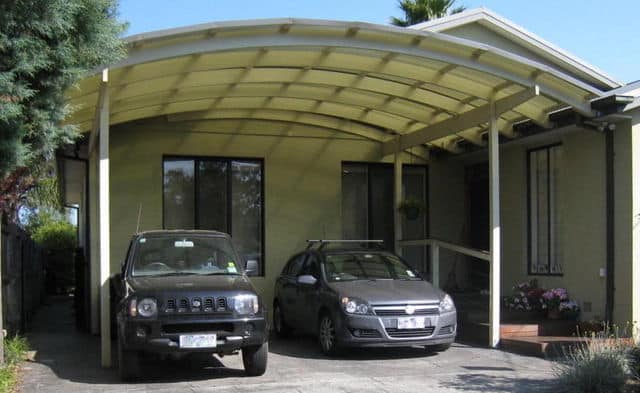 Double Convex Roof - Curved Roof Timber Carport Kits - Lyrebird Enterprises