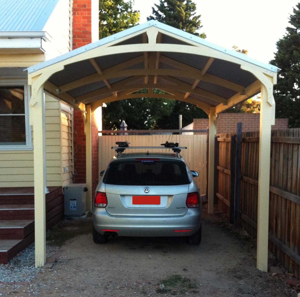 Single Smart-Arch Truss - Curved Roof Timber Carport Kits - Lyrebird Enterprises
