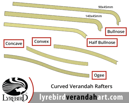 Curved Verandah Rafters Range - Lyrebird Enterprises