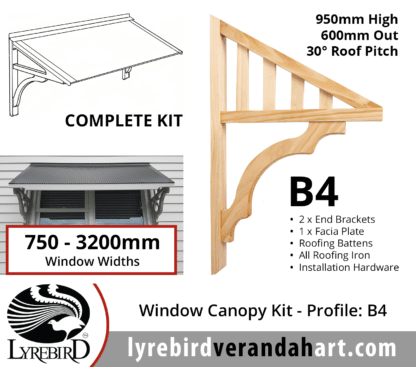 Profile B4 - Feature Window Canopy / Window Awning Kits - Lyrebird Enterprises