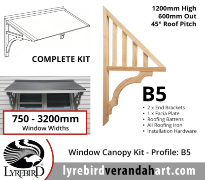 Profile B5 - Window Canopy / Window Awning Kits - Lyrebird Enterprises