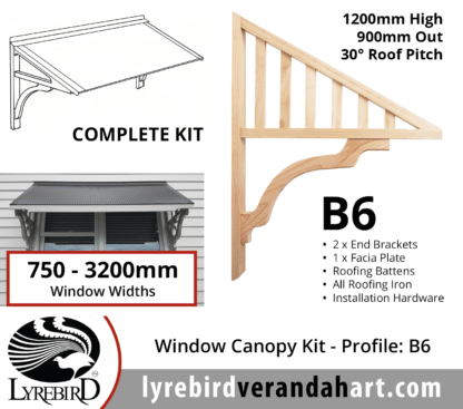 Profile B6 - Feature Window Canopy / Window Awning Kits - Lyrebird Enterprises