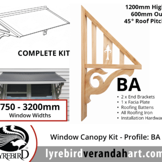 Profile BA - Feature Window Canopy / Window Awning Kits - Lyrebird Enterprises