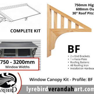 Profile BF - Feature Window Canopy / Window Awning Kits - Lyrebird Enterprises