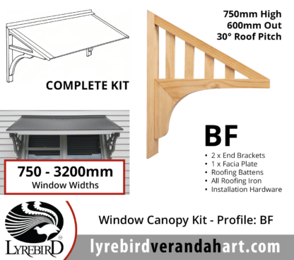 Profile BF - Feature Window Canopy / Window Awning Kits - Lyrebird Enterprises