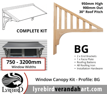 Profile BG - Feature Window Canopy / Window Awning Kits - Lyrebird Enterprises
