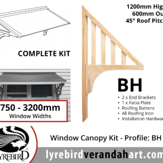 Profile BH - Window Canopy / Window Awning Kits - Lyrebird Enterprises