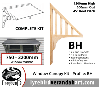 Profile BH - Window Canopy / Window Awning Kits - Lyrebird Enterprises